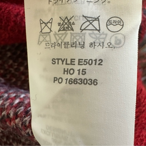 J Crew size Large Red Plaid Wool Mohair Crewneck Sweater Elbow Patches Pullover - Picture 7 of 7